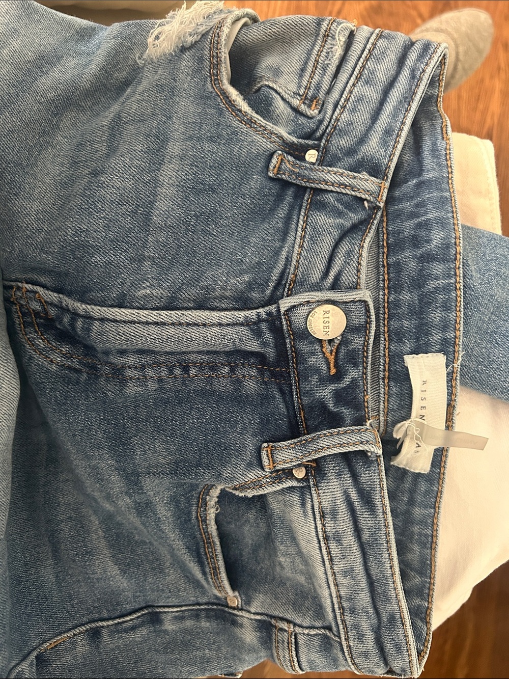 High-Rise Light Blue Denim Jeans by Risen